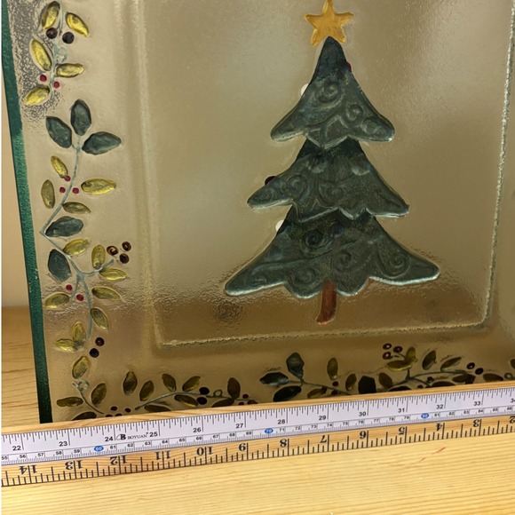 Pfaltzgraff Winterberry Square Glass Platter Painted Tree 14" Note!
14"-Note! - Picture 7 of 10